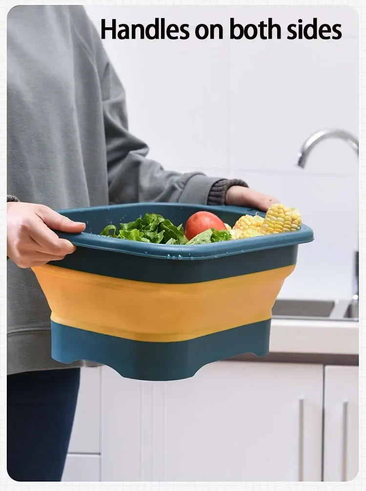 Passoire pliable en silicone pour fruits et légumes, égouttoir à vaisselle, outil de rangement de cuisine