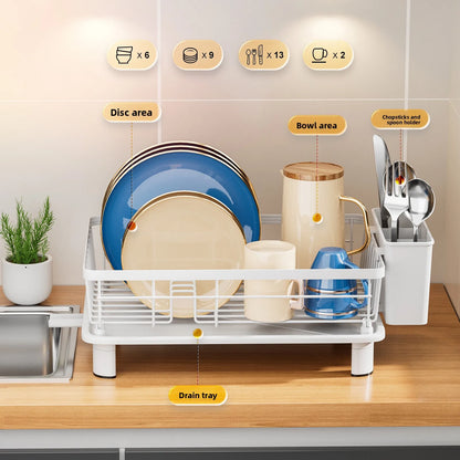 Kitchen Dish Rack, Small Volume Bowl and Plate Draining Rack, Sink, Multi-functional Tableware Draining Bowl Storage Box