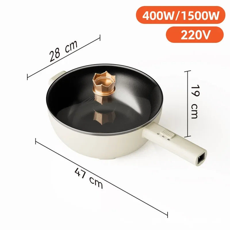 110V 220V Electric Frying Pan Household Mini Stir-frying Pot Electric Cooker Electric Cooking Pot Portable Hotpot