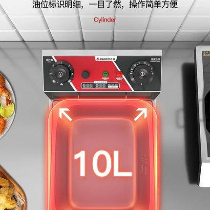 220V Professional Fryer Electric Cookware for Kitchen Deep French Fries Commercial Fryers Frying Oil Cooker Timer Arfrai AE