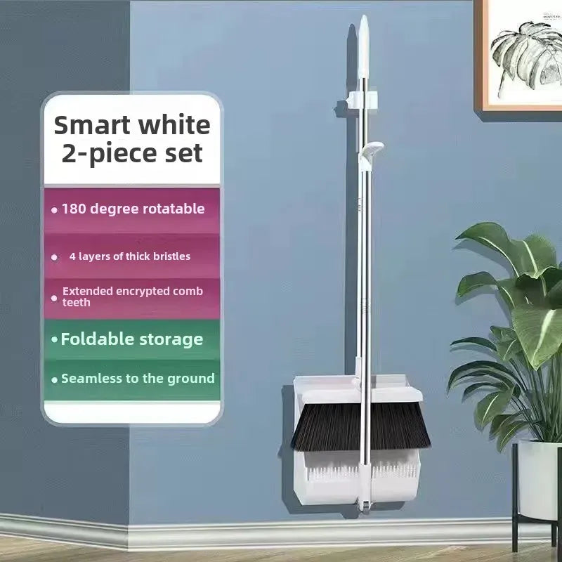 Kitchen office new folding broom dustpan set household cleaning tools non-stick hair dry wet dual-use broom folding set