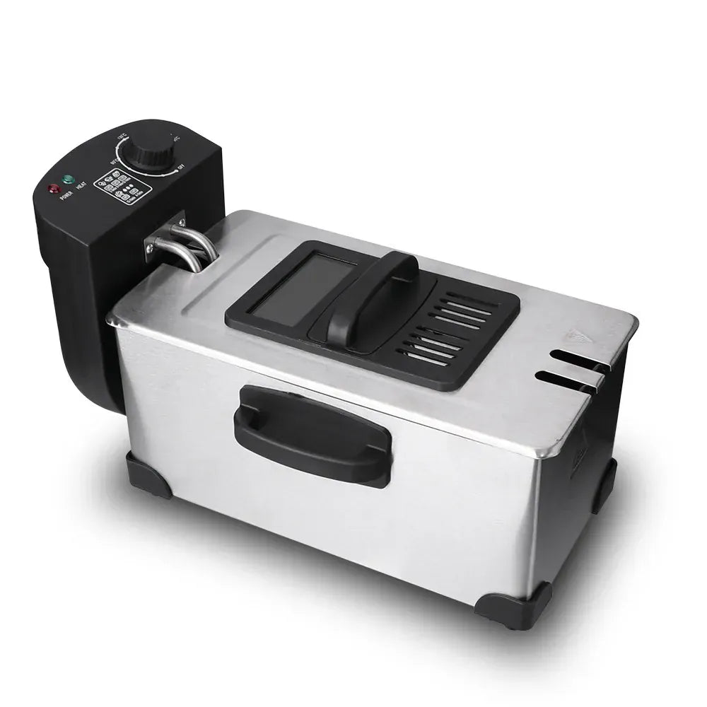 110V220V Electric Deep Fryer 2.5L French Frie Machine Oil Hot Pot Fried Chicken Grill Adjustable Thermostat Oven