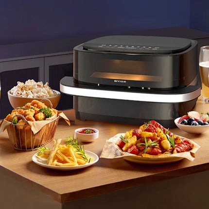 Friteuse à air chaud, nouvelle machine à pizza pratique et grande capacité pour la maison, four électrique multifonction à affichage intelligent