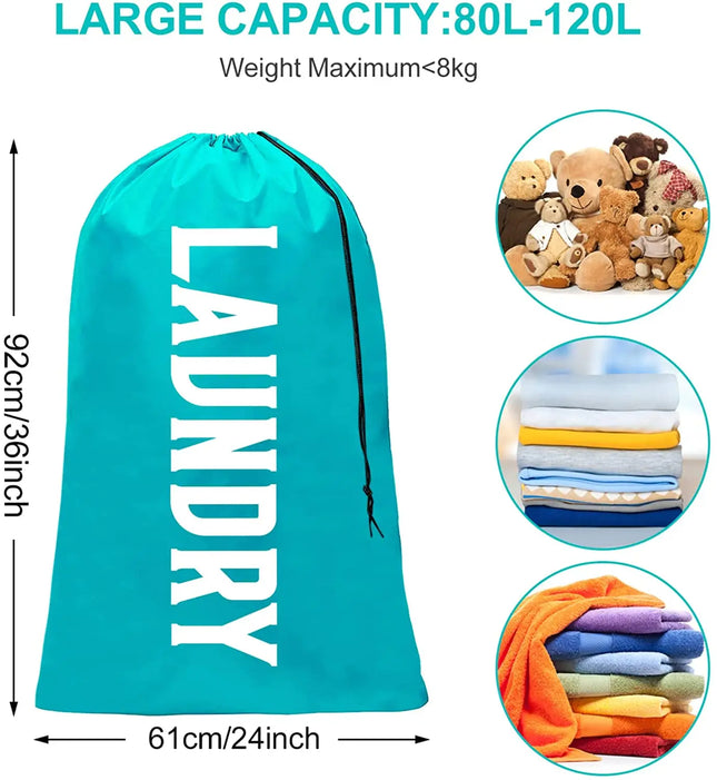 XL Travel Laundry Bags Dirty Clothes Organizer Machine Washable Easy Fit a Laundry Hamper or Basket - E-menage