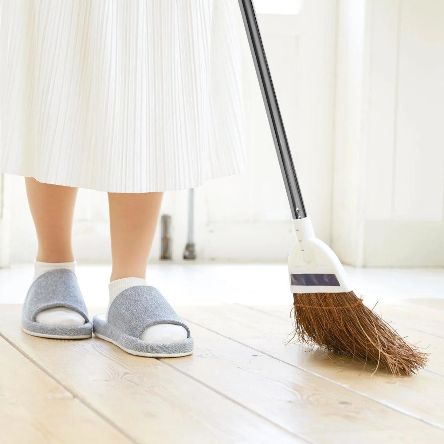 Broom Extension Handle Metal Grip Replacement Broom Pole Rust Resistant Easy to Replace for Various Settings Home Industrial Use