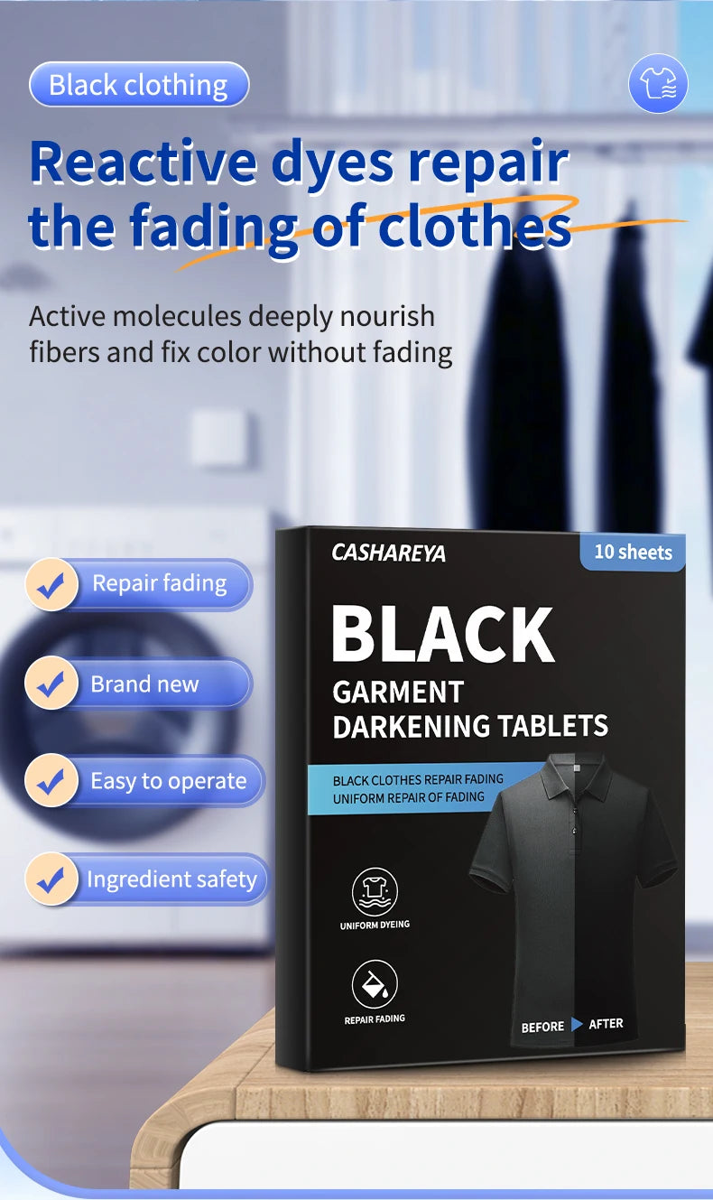 10pcs laundry black color enhancement sheet-non-woven fabric used for fading black clothes, supplementing color, improving color