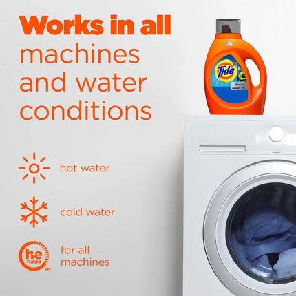 Tide Plus Febreze Sport Odor Defense HE Turbo Clean Liquid Laundry Detergent 132fl oz 94 Loads High Efficiency Cleaner Removes