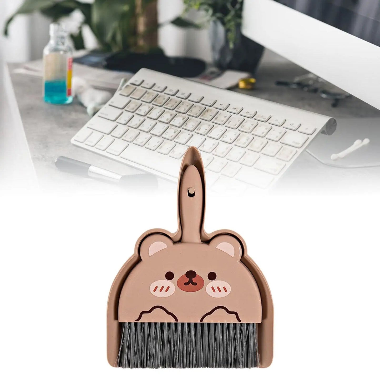 Broom Dustpan Brush Durable Nesting Snap on Design Dust Pan and Hand Broom for Living Room Office Car Small Space Travel