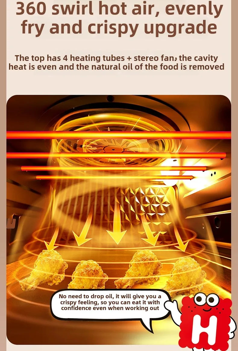 25L 1600W Air Fryer Oven Integrated Multifunctional Small Electric Oven Household