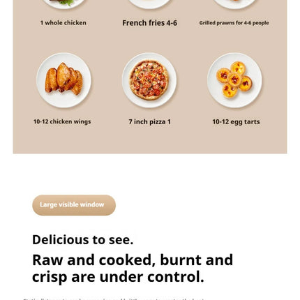 Four à air chaud 1350 W 12 L - Multifonctionnel, grande capacité, sans huile, sain, écran tactile numérique, usage domestique, facile à nettoyer