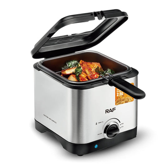 1000W Deep Fryer Freidora Eléctrica 2L Capacity With Thermostatic Control Detachable Basket And Cord Storage System