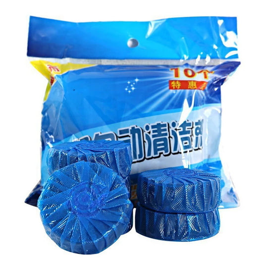 Blue Auto Flush Toilet Cleaner Tablets Bulk Long Lasting Bubble Freshener Discs For Bathroom Restroom WC Hygiene Maintenance
