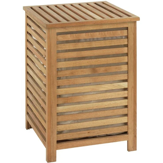 Household Washing Room Dirty Clothes Storage Bamboo Hamper Laundry Basket with Lids - E-menage