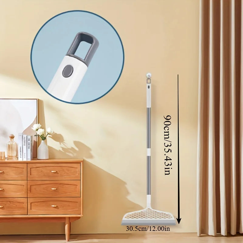 Magic broom with detachable head and double-sided silicone scraper