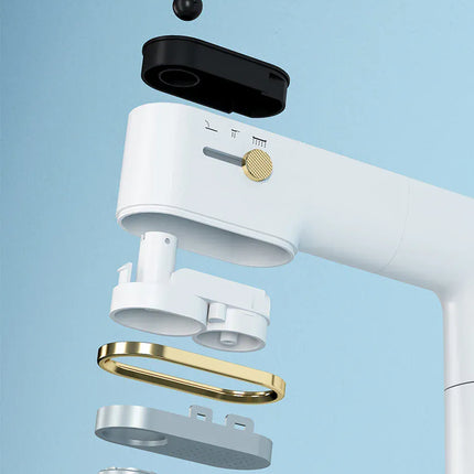 Robinet de salle de bain multifonctionnel VGX, mitigeur de lavabo extractible, robinet de lavabo avec indicateur de température LED, rotation à 360°, robinetterie Crane en laiton blanc