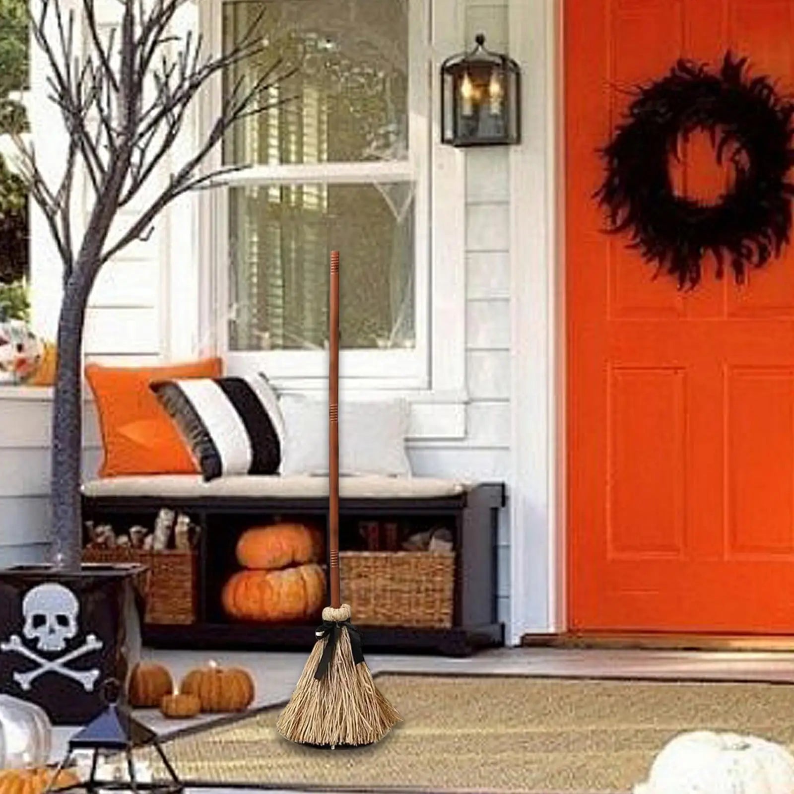 Dancing Witch Broom Gathering Props Centerpiece Present Ornament Dancing Broomstick Halloween Decor for Party Indoor Outdoor