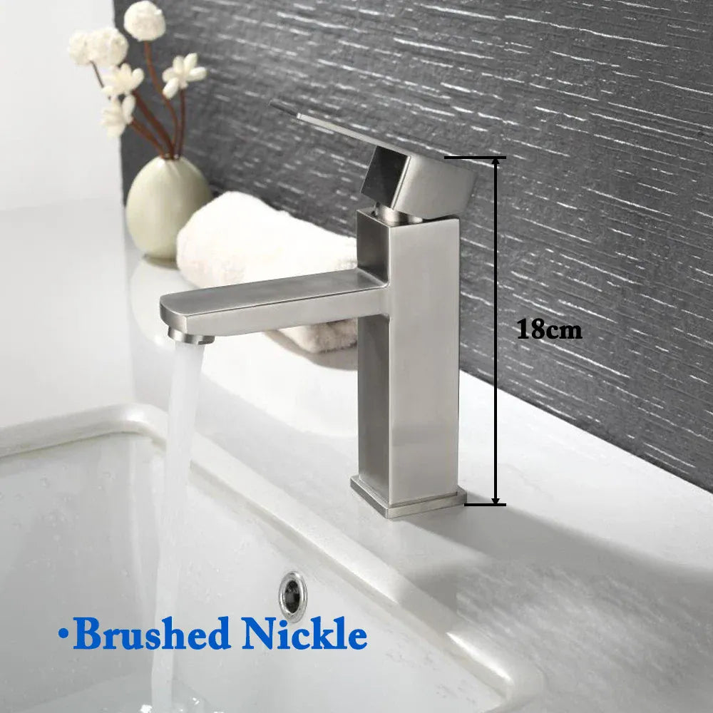 Basin Sink Bathroom Faucet Deck Mounted Hot Cold Water Basin Mixer Taps Matte Black Lavatory Sink Tap Crane（hose not  include）