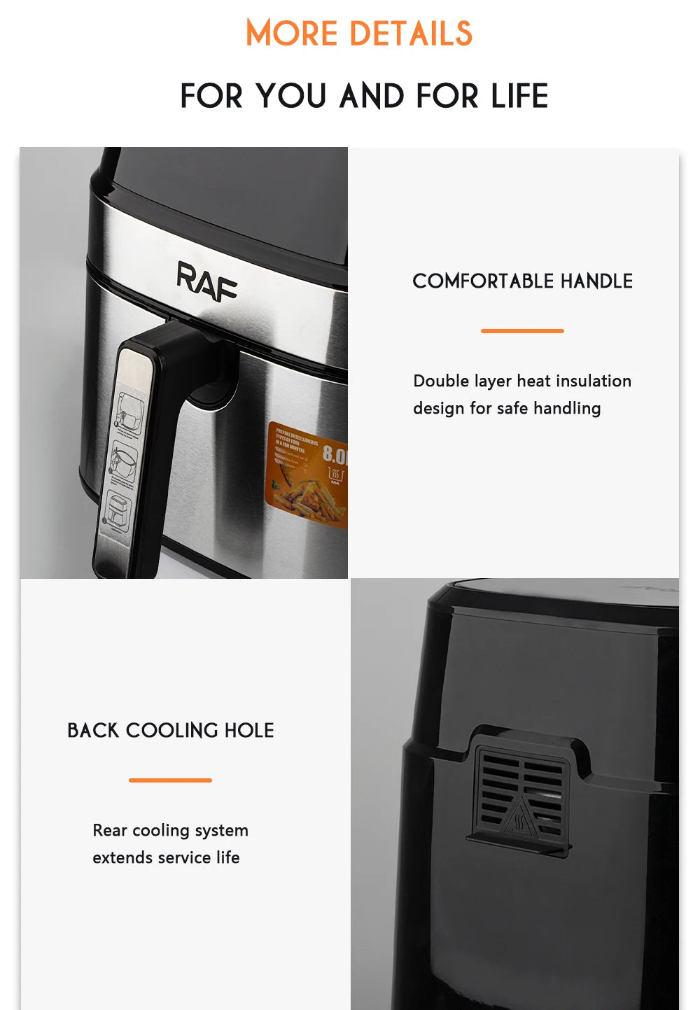 Multifunctional Electric Air Fryer 6.5L Cooker Fryer Without Oil Touch Screen Smart Digital 360 Degree Hot Air Circulation