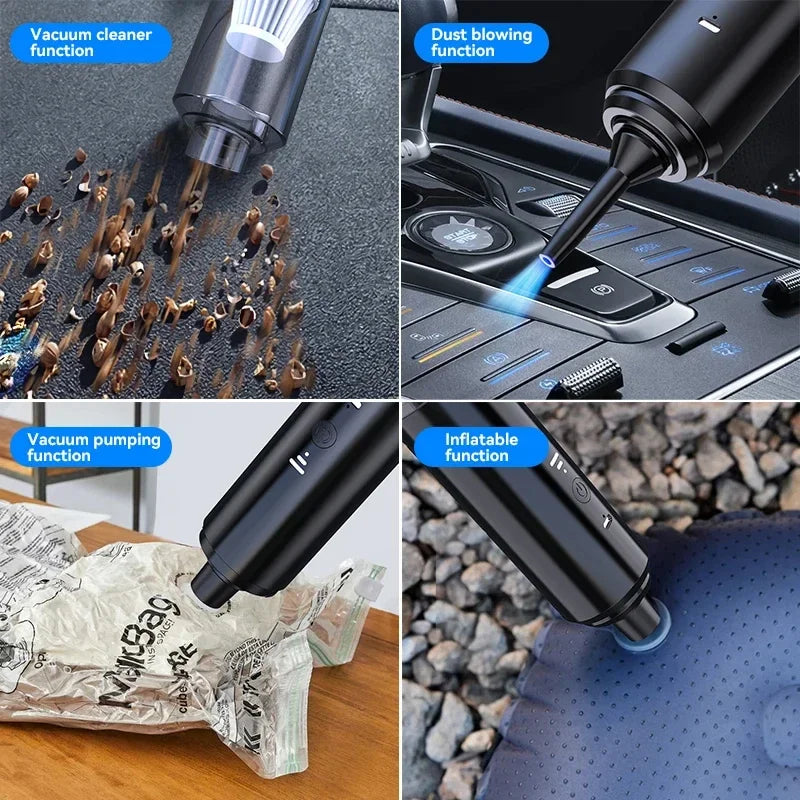 2025 New Wireless Car Vacuum Cleaner, 4-in-1 Handheld Portable Blower Wet&Dry Strong Suction for Home Car Cleaning Accessories
