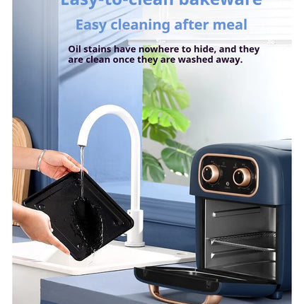 Visual Air Fryer Oven, 1500W Oil-Free Electric Cooker with Non-Stick Basket & Independent Knobs, Even Heating for Roast【7L】