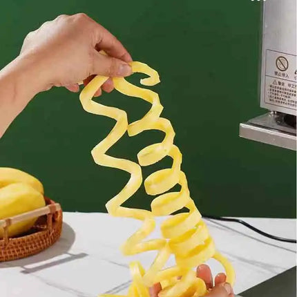 Machine à frites électrique commerciale automatique, machine à frites bouclées, robot culinaire en acier inoxydable, 100 kg/h