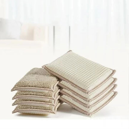 Lot de 6 éponges à vaisselle en bambou naturel