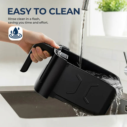 Friteuse à air chaud 5 L, four électrique sans huile avec commandes tactiles, panier antiadhésif et hublot, format familial