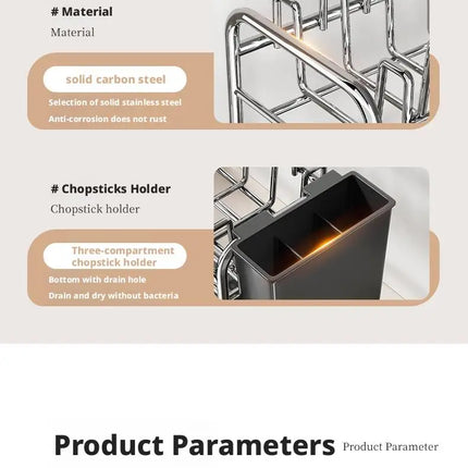 Égouttoir à vaisselle, porte-baguettes, panier d'égouttage pour bols et assiettes, porte-tasses étroit, égouttoir à vaisselle sur évier, étagère d'égouttage