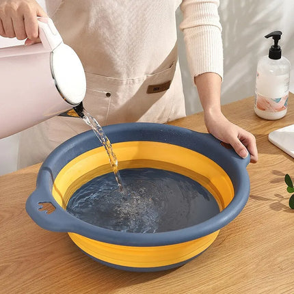 Portable Foldable Laundry Basin Plastic Travel Folding Wash Basin Safe Durable Foldable Wash Basin Bathroom Household Supplies - E-menage