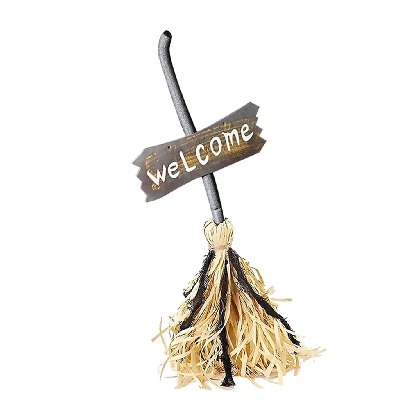 Movable Witch Broom with Music and Lights Prop Figurine DIY Supplies Dancing Broom for Living Room Porch Office Party Outdoor