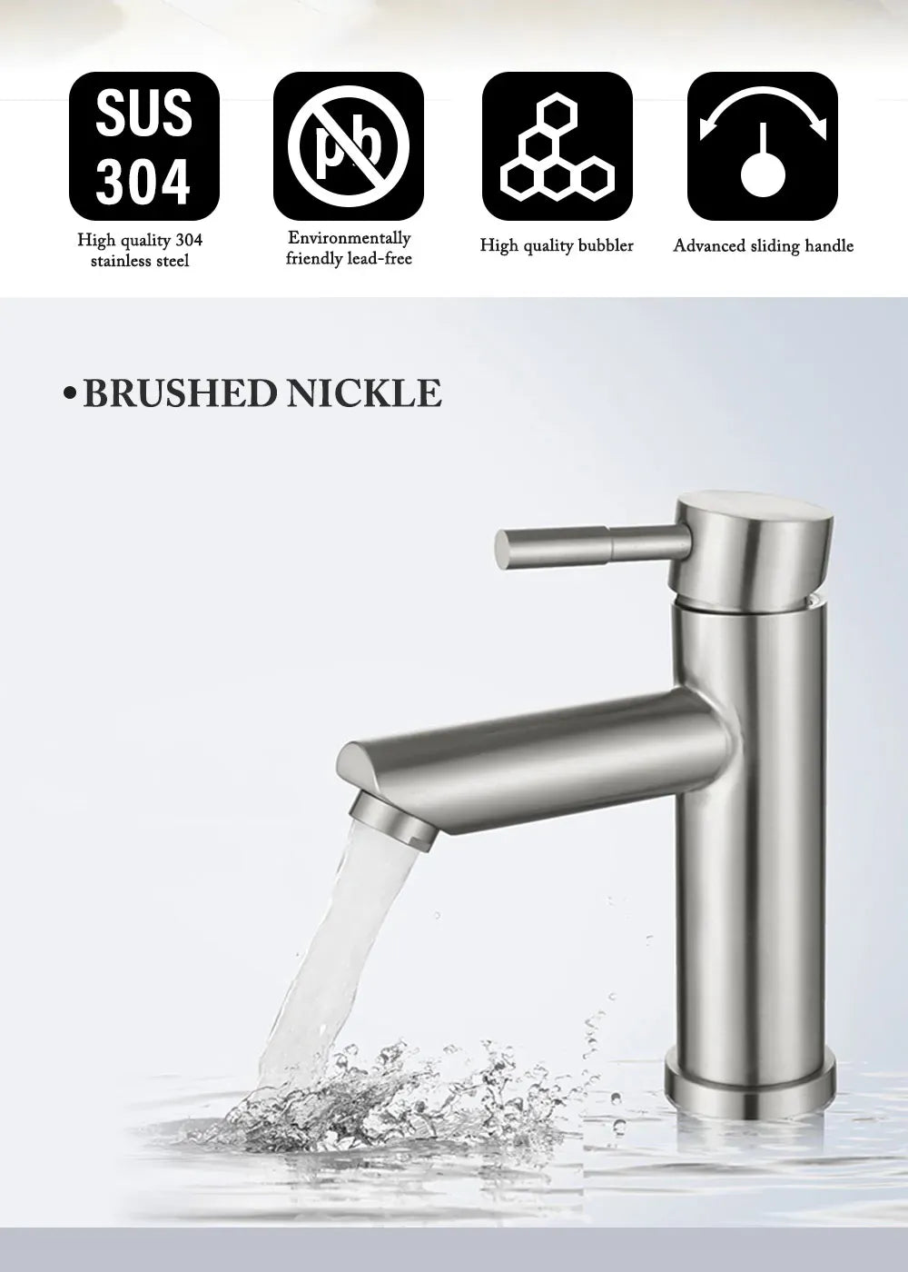 Basin Sink Bathroom Faucet Deck Mounted Hot Cold Water Basin Mixer Taps Matte Black Lavatory Sink Tap Crane（hose not  include）