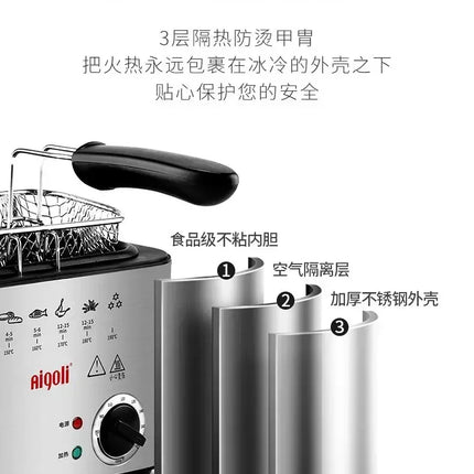 Friteuse multifonctionnelle domestique, petite friteuse électrique, mini friteuse à poulet frit économe en huile, température constante