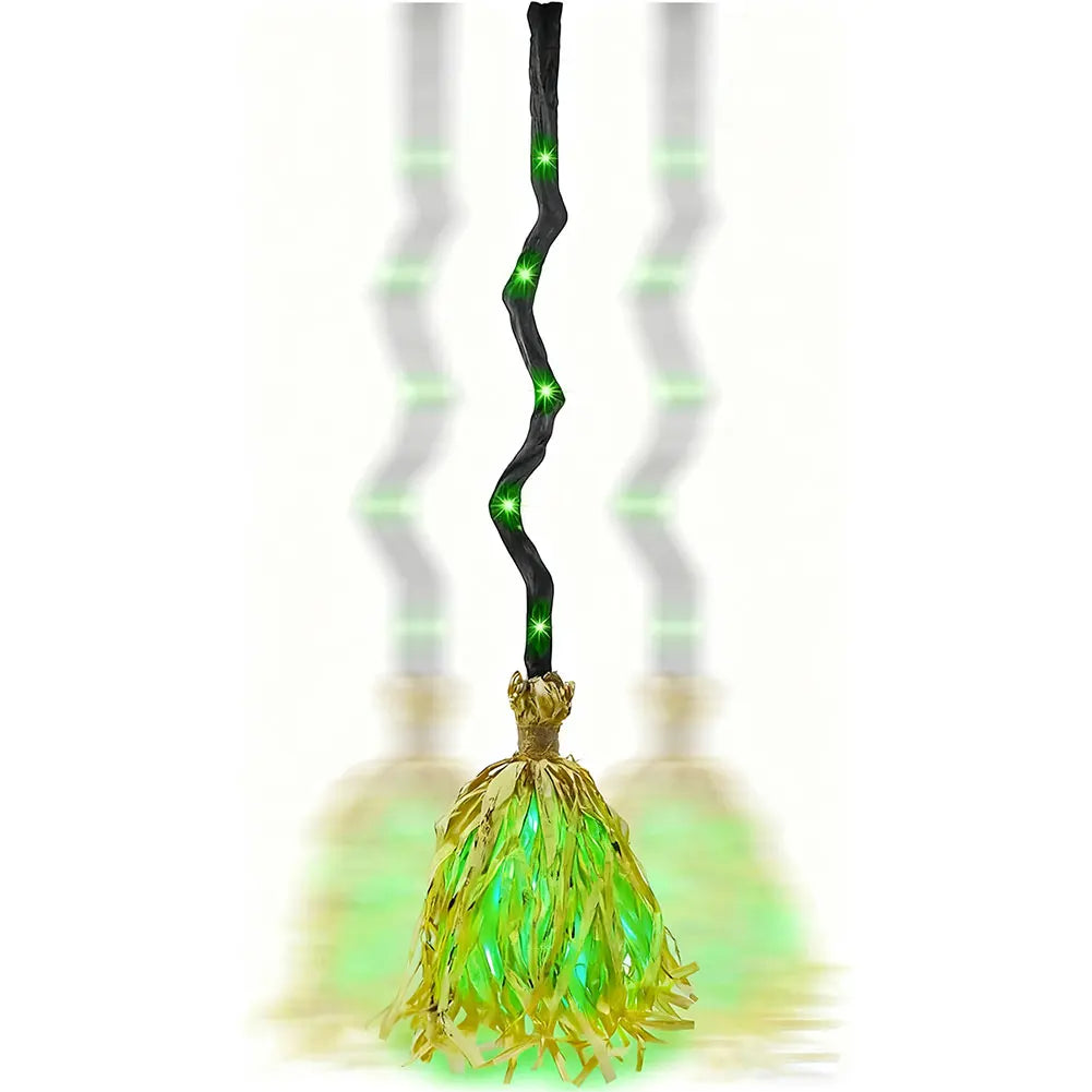 Floating Witch's Brooms Bendable Witches Brooms For Halloween Decor Animated Lights Up Moving Broomstick With Spookys Sounds