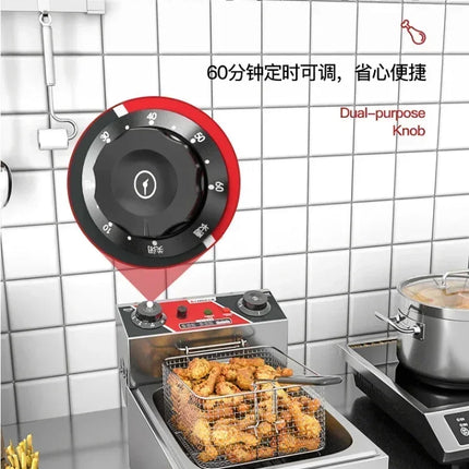 220V Professional Fryer Electric Cookware for Kitchen Deep French Fries Commercial Fryers Frying Oil Cooker Timer Arfrai AE