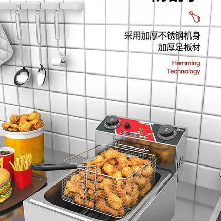 220V Professional Fryer Electric Cookware for Kitchen Deep French Fries Commercial Fryers Frying Oil Cooker Timer Arfrai AE