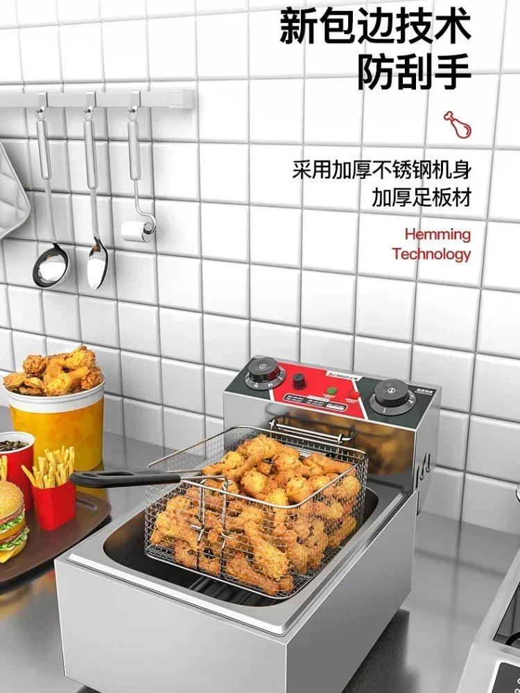 220V Professional Fryer Electric Cookware for Kitchen Deep French Fries Commercial Fryers Frying Oil Cooker Timer Arfrai AE