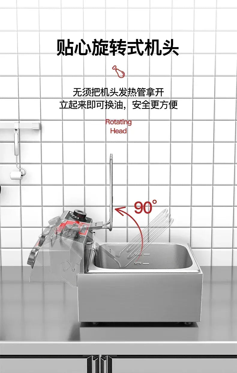 220V Fryer Electric Cookware for Kitchen Deep French Fries Commercial Fryers Frying Oil Cooker Timer Arfrai 10L Ar AF