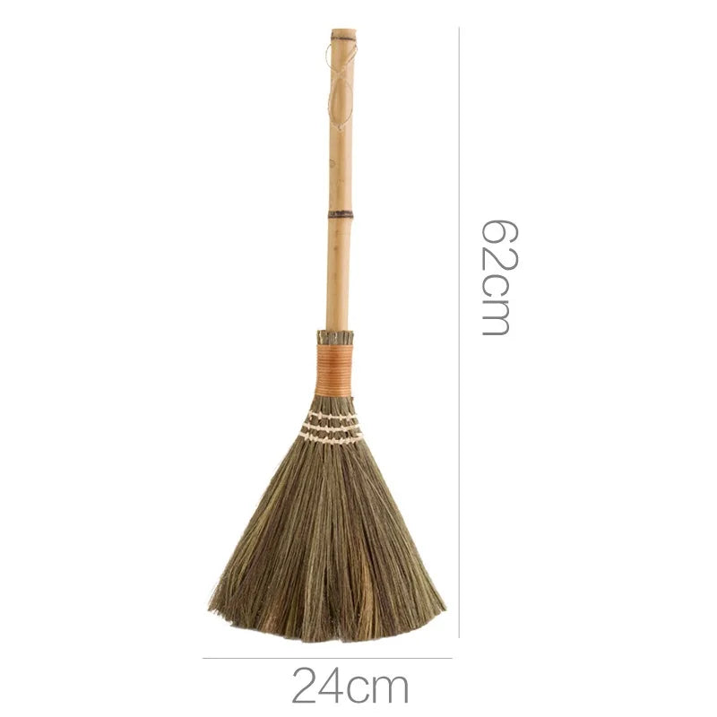 Japan Soft Fur Broom Manual Wooden Floor Sweeping Brooms Straw Braided Household Floor Cleaning Archaize Handmade Cleaning Tools