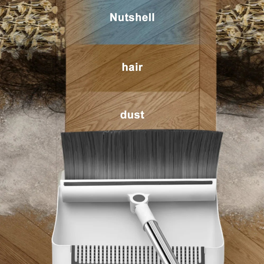 Broom Dustpan Floor Brush Set Indoor Non-stick Hair Long Handle Thickened Broom With Stand Up Dustpan Combo Set Home Clean Tools