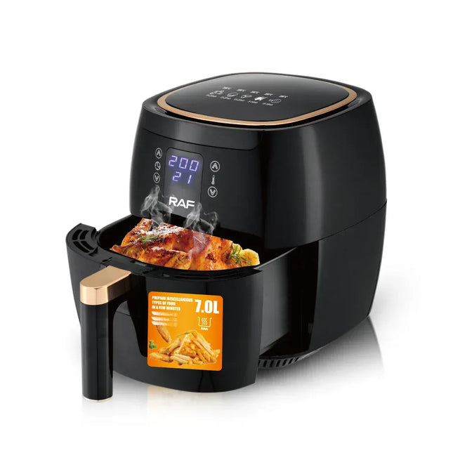 Friteuse à air multifonctionnelle 7 L 1600 W sans huile, cuisson à air chaud à 360°
