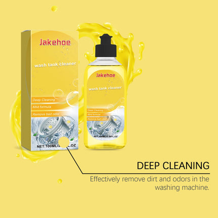 Nettoyant pour Machine à Laver JAKEHOE – Nettoyage en Profondeur Anti-Odeurs et Anti-Bactérien | Élimine la Saleté et le Calcaire | Formule Écologique, Fraîcheur Durable – 100 ml