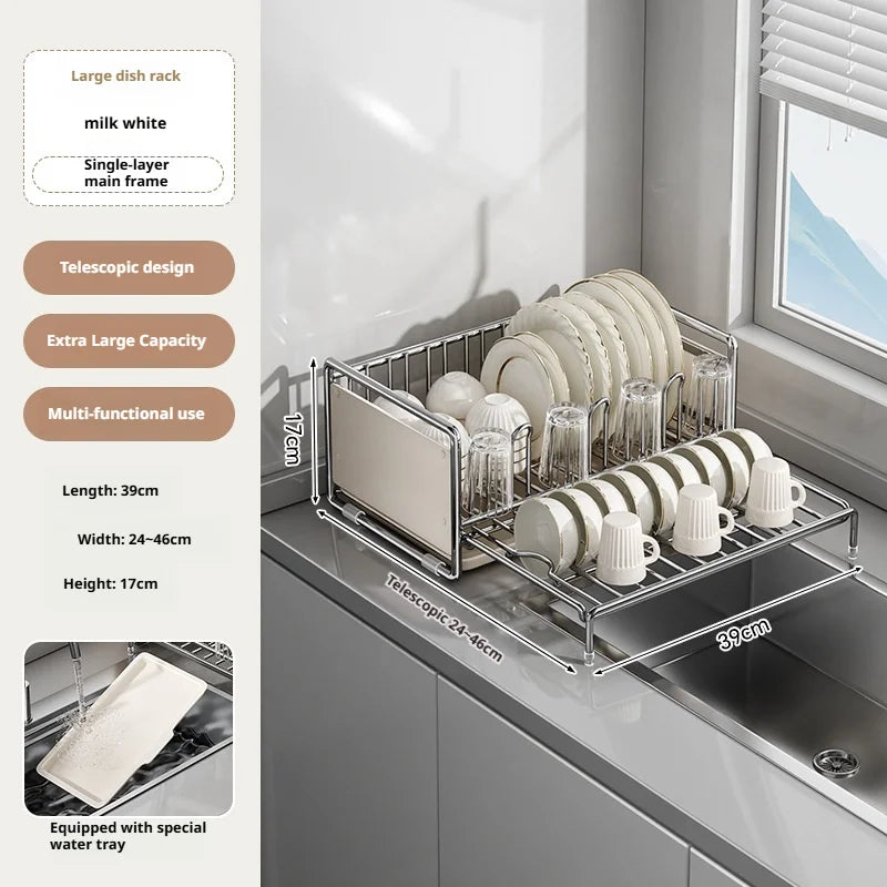 Dish Drying Rack Chopstick Stand Kitchen Bowl Dishes Draining Basket Narrow Cup Holder Over Sink Drainer Draining Shelf Rack