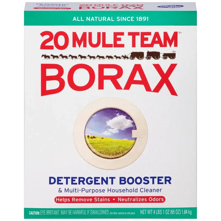 Borax Naturel Multi-Usages 20 Mule Team – Booster de Lessive, Nettoyant Écologique &amp; Neutralisateur d’Odeurs | Détachant Naturel, Adoucisseur d’Eau Dure, Sans Phosphate – 3,8 L / 1,84 kg