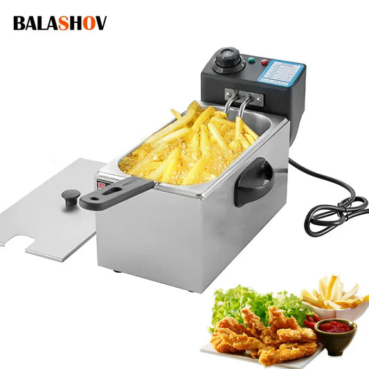 4L Electric Deep Fryers Oil Oven Adjustable Thermostat Fried Chicken Grill French Fries Frying Machine Heating Cooker 2000W