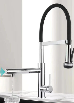 Luxury chrome brass kitchen faucet magnetic suction design with filtered water single hole cold and hot dual control sink faucet