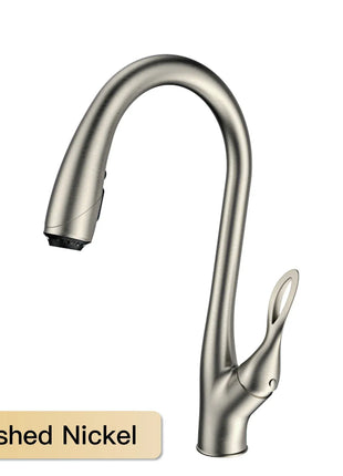 AITANA Modern Luxury Golden Brass Kitchen Faucet Pull-Out Design Single Handle for Hot And Cold Water 3 Functions Sink Faucet