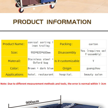 Restaurant Large Capacity Wet and Dry Linen Trolleys for Hospital With Wheels Hotel Trolley Dirty Laundry Basket Cart - E-menage
