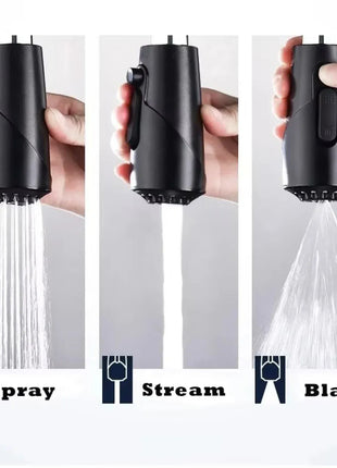 AITANA Modern Luxury Golden Brass Kitchen Faucet Pull-Out Design Single Handle for Hot And Cold Water 3 Functions Sink Faucet