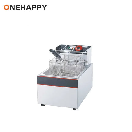 6L 1.5KW Commercial Electric Deep Fryer - Fast Heating, Stainless Steel, Easy Clean, 3-Tier Basket, for Fast Food Restaurant