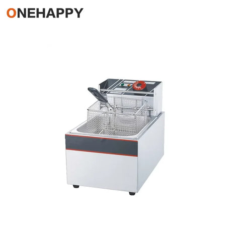 6L 1.5KW Commercial Electric Deep Fryer - Fast Heating, Stainless Steel, Easy Clean, 3-Tier Basket, for Fast Food Restaurant